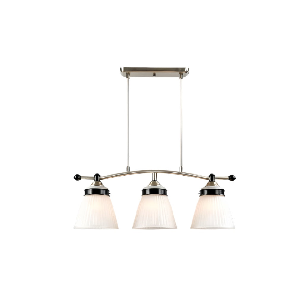 Moderne Hanglamp met Drie Witte Glasfilters**