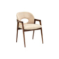 Elegante, moderne fauteuil met houten frame en gestofferde zitting**