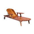 **Houten Ligstoel met Tafel en Wielen**
