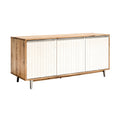 Modern houten dressoir met witte deuren**