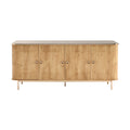 **Houten Dressoir met Strakke Lijnen en Minimalistische Ontwerp**